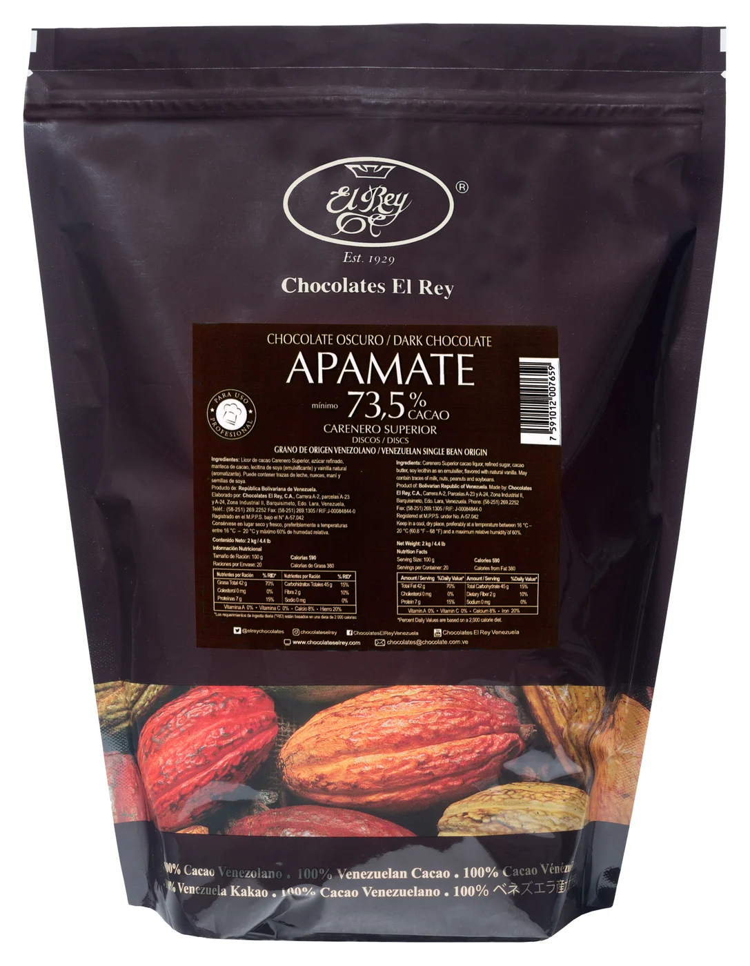 Apamate 73.5% Dark Chocolate